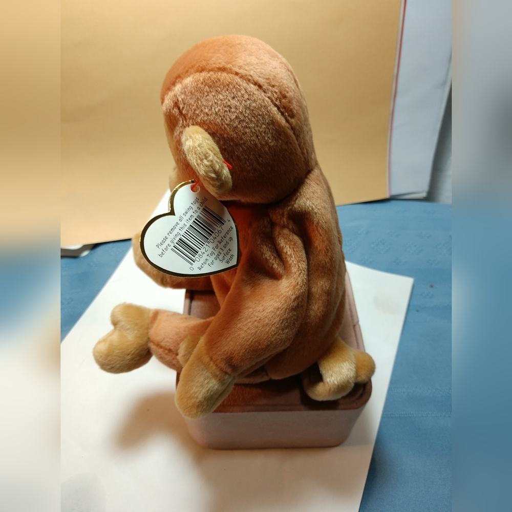 RARE 1995 BONGO TY Beanie Baby Brown Tan Ears- Face-Feet-Hands-Tail #4067 Retire - Picture 7 of 17